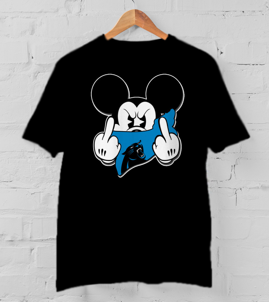 Mickey Mouse Carolina Panthers Blue Bandana T-Shirt