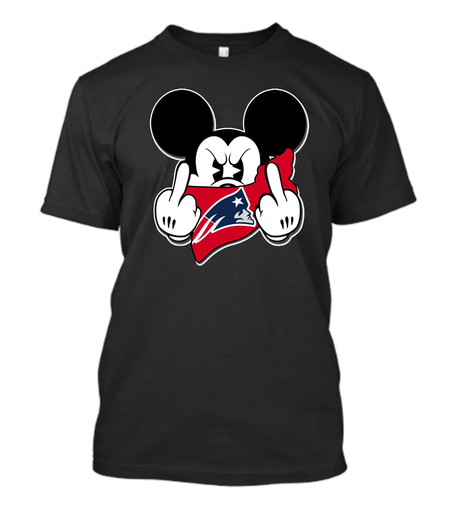 Mickey Mouse Patriots Middle Finger Gesture T-Shirt