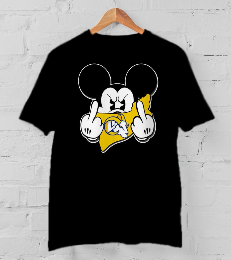 Mickey Mouse Angry Rams Logo Gesture T-Shirt
