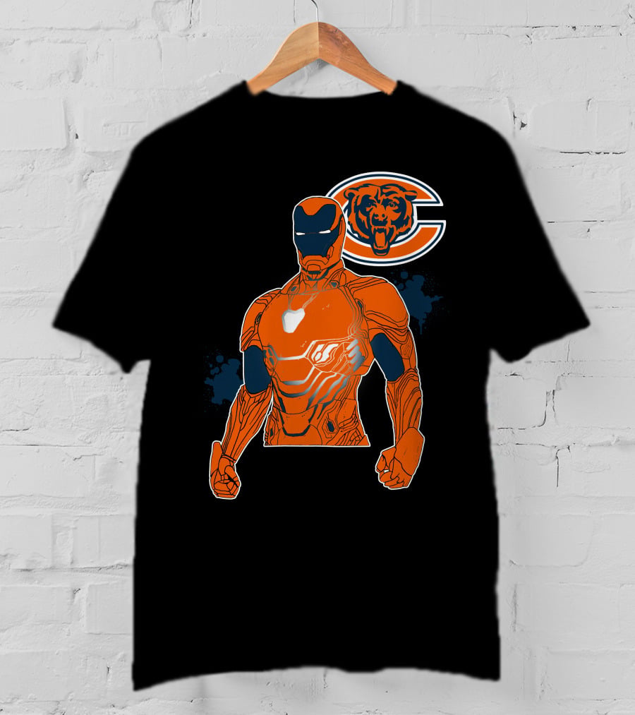 Iron Man Chicago Bears Nfl Crossover T-Shirt