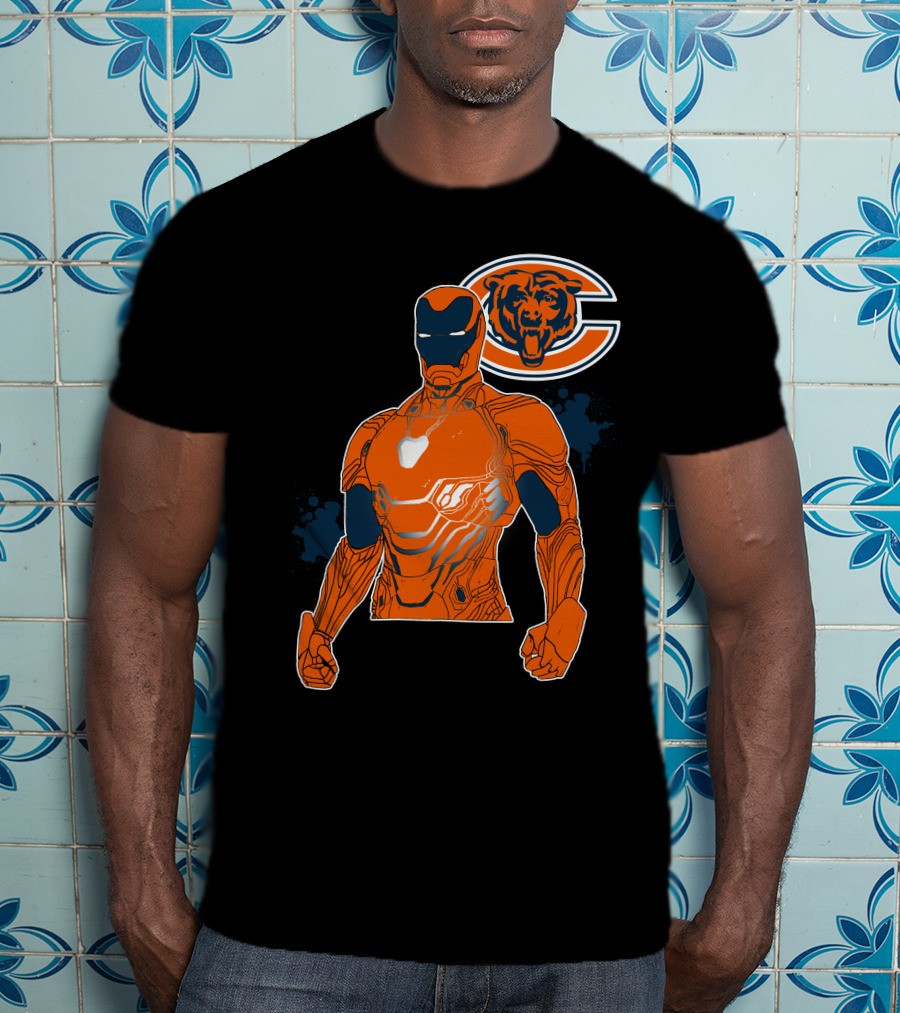 Iron Man Chicago Bears Nfl Crossover T-Shirt