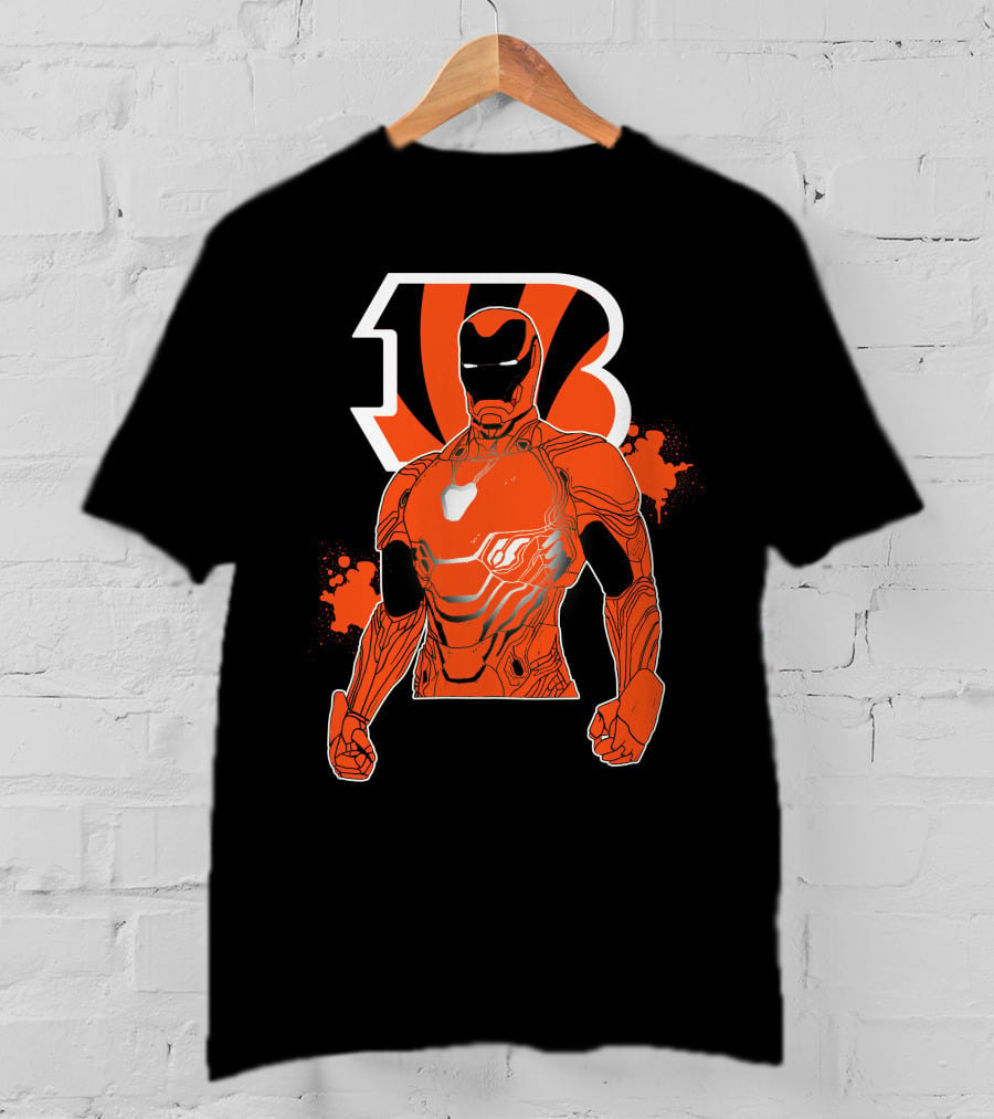 Iron Man Bengals Nfl Crossover Football T-Shirt