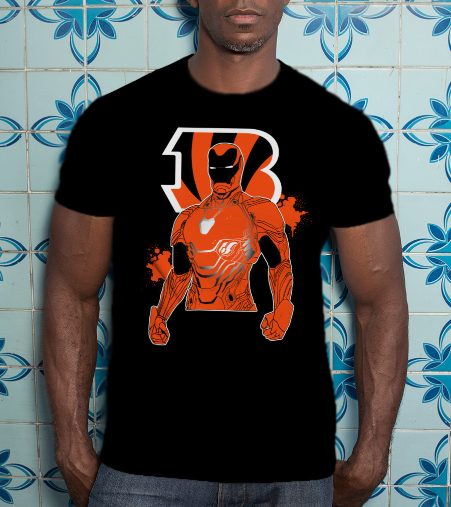 Iron Man Bengals Nfl Crossover Football T-Shirt