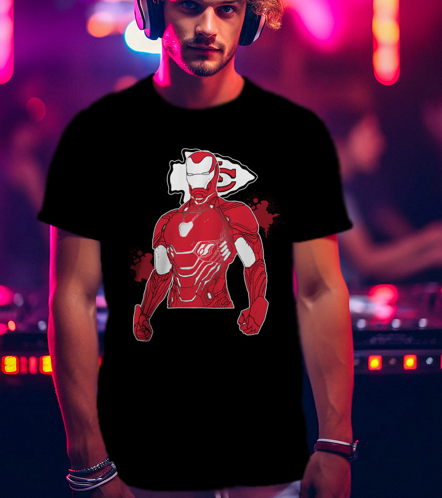 Iron Man Kansas City Chiefs Crossover T-Shirt