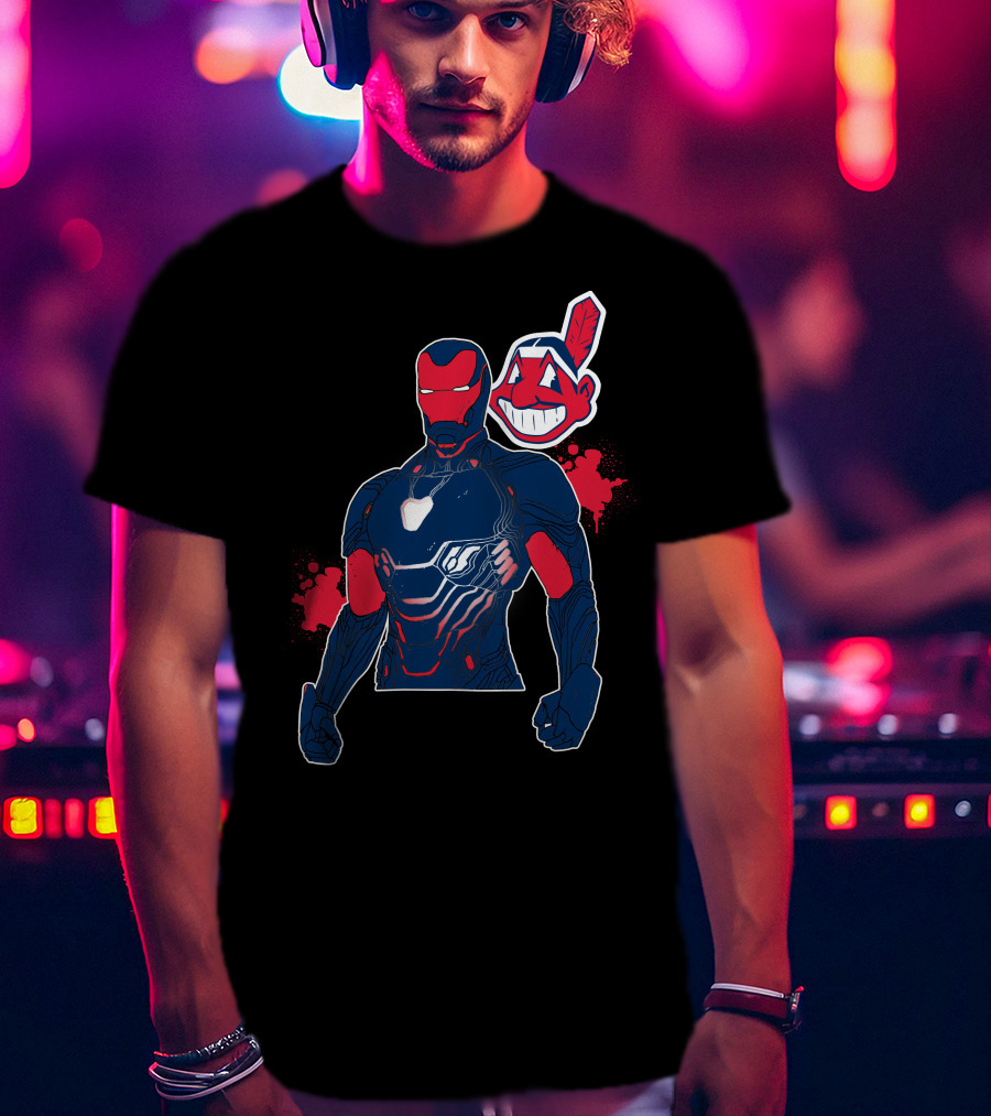 Iron Man Cleveland Indians Crossover T-Shirt