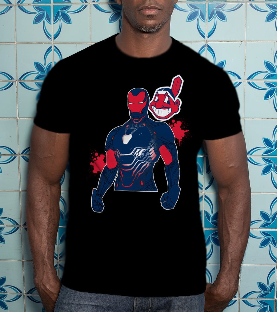 Iron Man Cleveland Indians Crossover T-Shirt