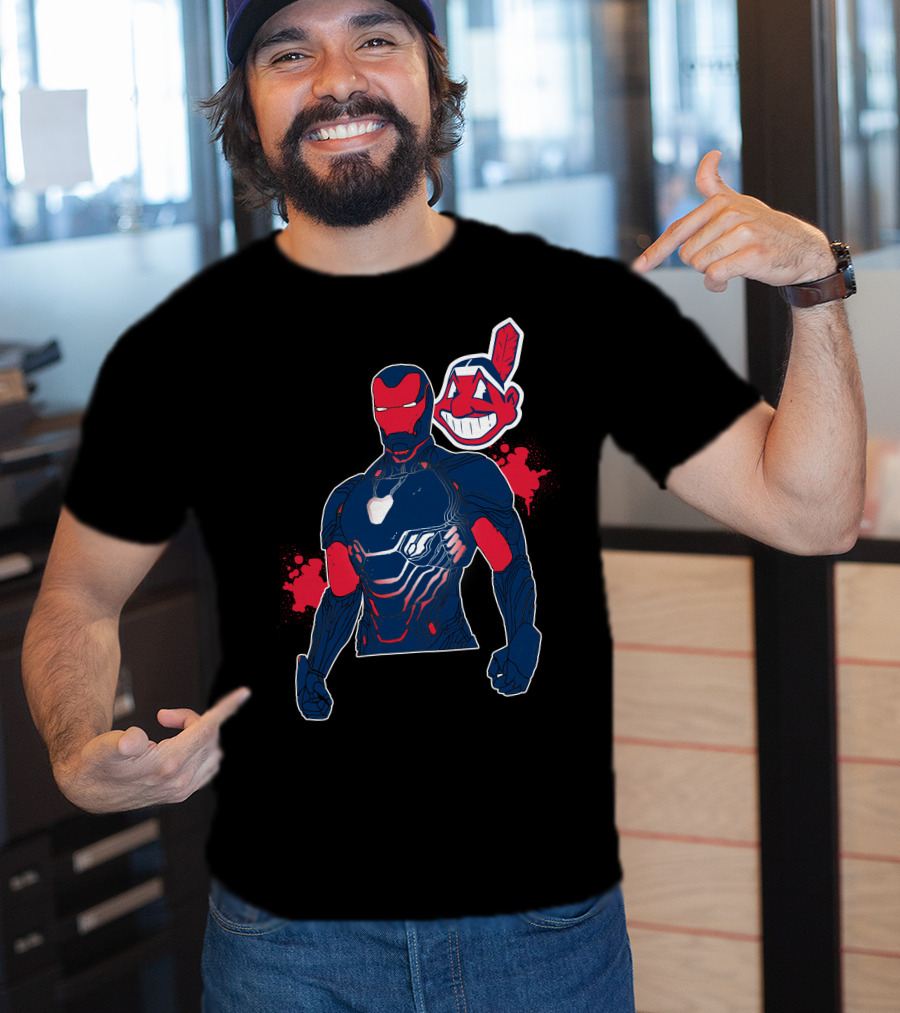 Iron Man Cleveland Indians Crossover T-Shirt