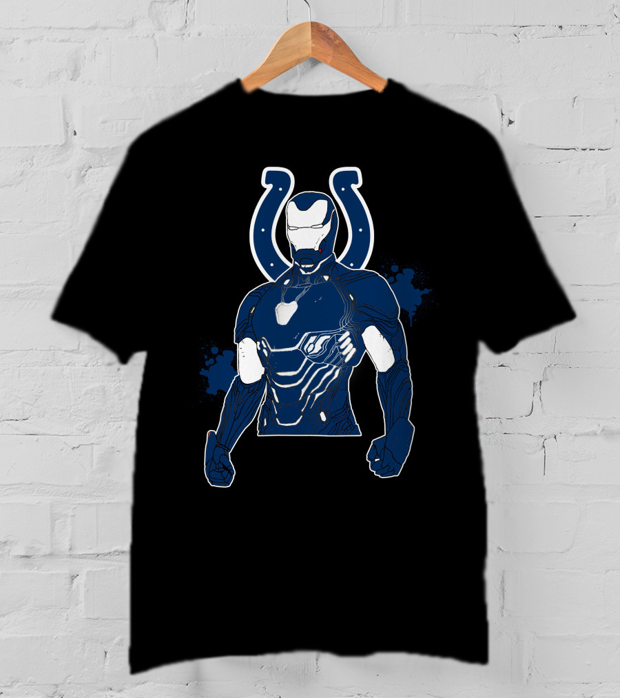 Iron Man Colts Mashup Nfl Character Crossover T-Shirt