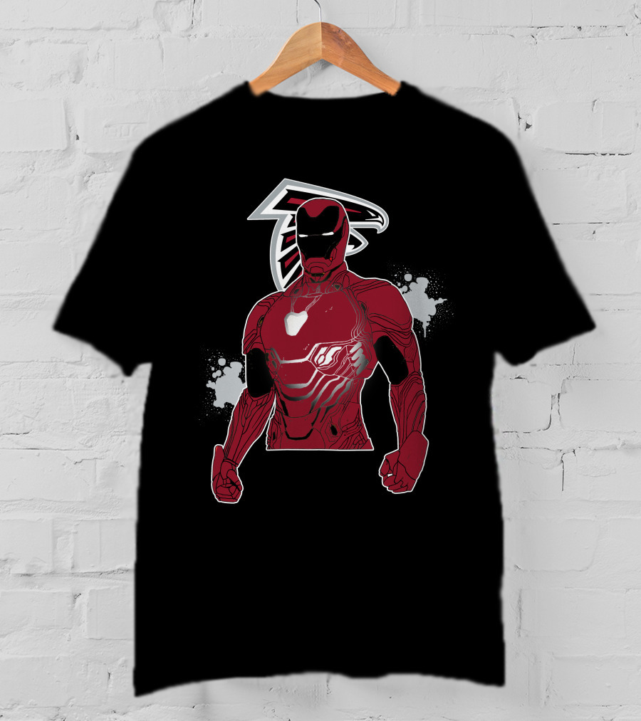Iron Man Marvel Atlanta Falcons Nfl Crossover T-Shirt
