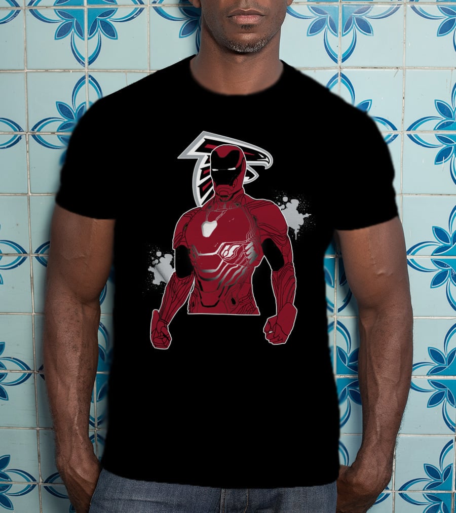 Iron Man Marvel Atlanta Falcons Nfl Crossover T-Shirt