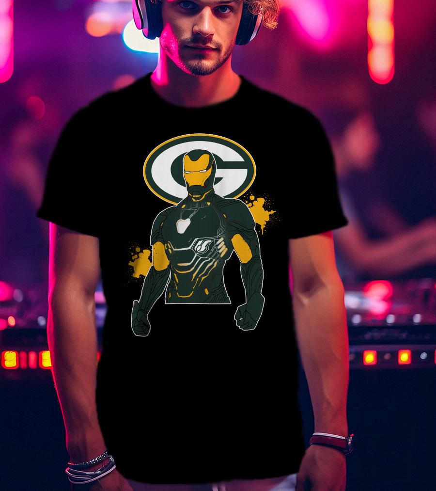 Iron Man Green Bay Packers Crossover T-Shirt