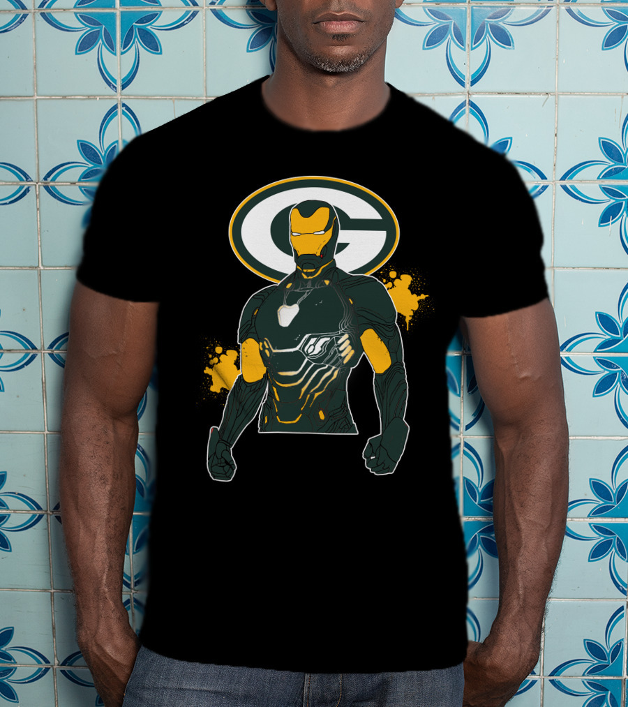 Iron Man Green Bay Packers Crossover T-Shirt