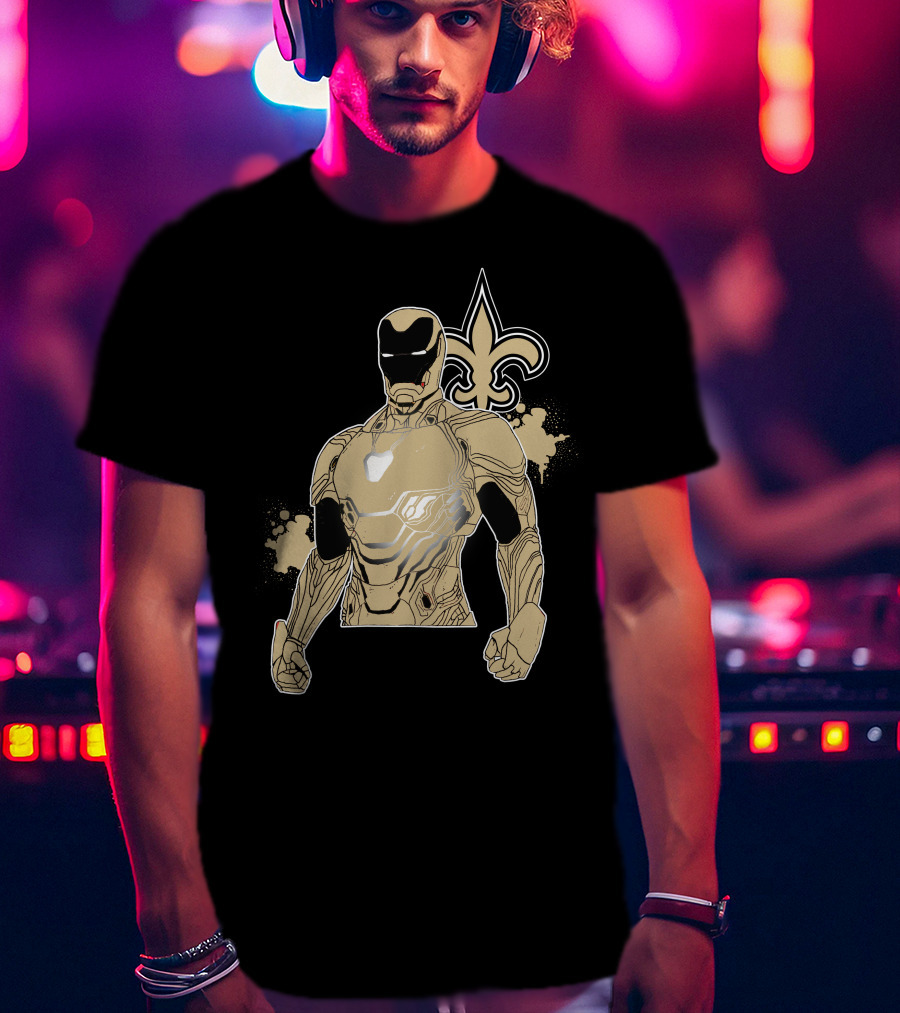 Iron Man New Orleans Saints Crossover T-Shirt