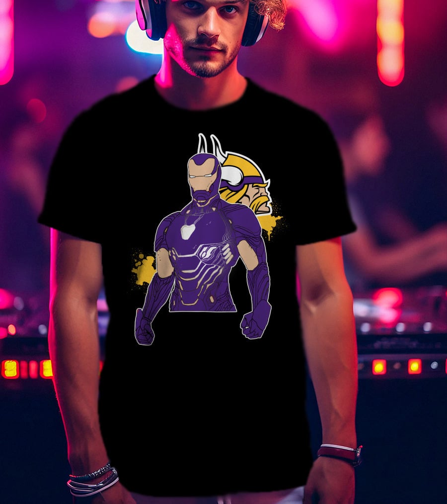Iron Man Minnesota Vikings Crossover Fusion T-Shirt
