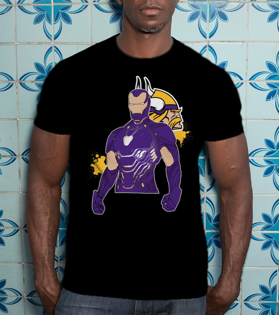 Iron Man Minnesota Vikings Crossover Fusion T-Shirt