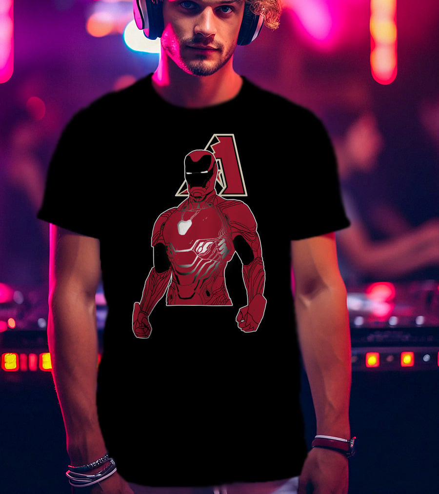 Iron Man Arizona Diamondbacks Crossover Battle Armor T-Shirt