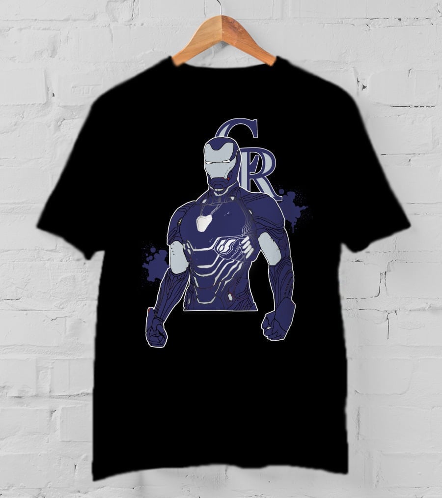 Iron Man Colorado Rockies Crossover Fan Collaboration T-Shirt