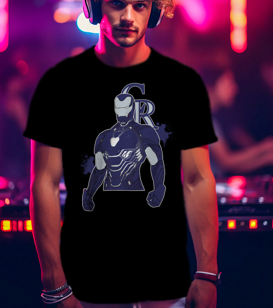 Iron Man Colorado Rockies Crossover Fan Collaboration T-Shirt