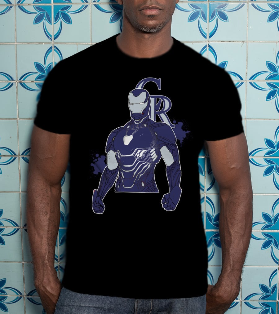 Iron Man Colorado Rockies Crossover Fan Collaboration T-Shirt