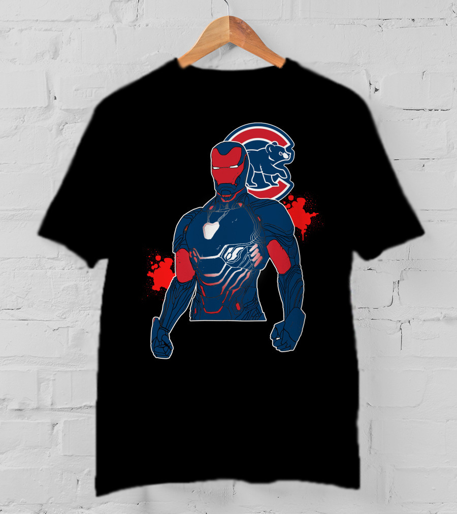 Iron Man Meets Chicago Cubs Crossover T-Shirt