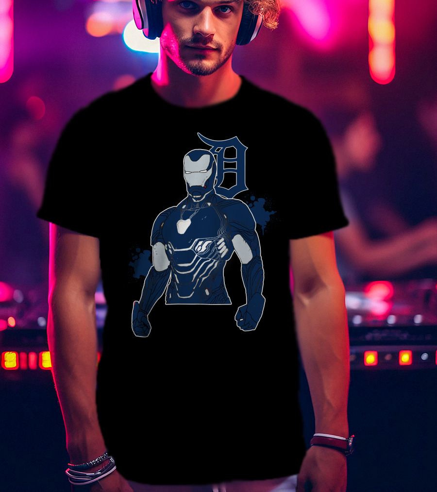 Iron Man Detroit Tigers Crossover With Iconic D T-Shirt