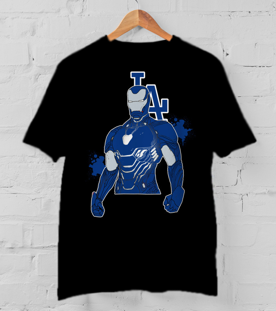 Iron Man La Dodgers Team Up Heroic Crossover T-Shirt