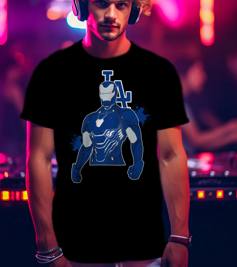 Iron Man La Dodgers Team Up Heroic Crossover T-Shirt