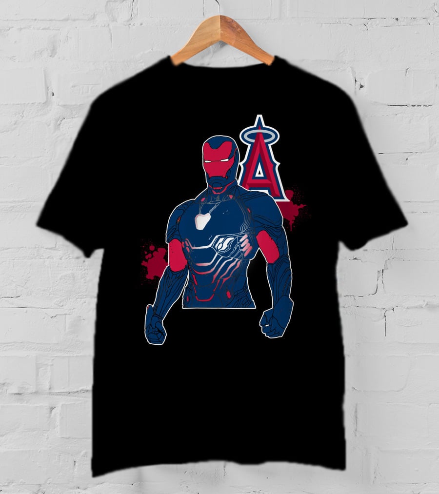 Iron Man Suit With Los Angeles Angels Halo T-Shirt
