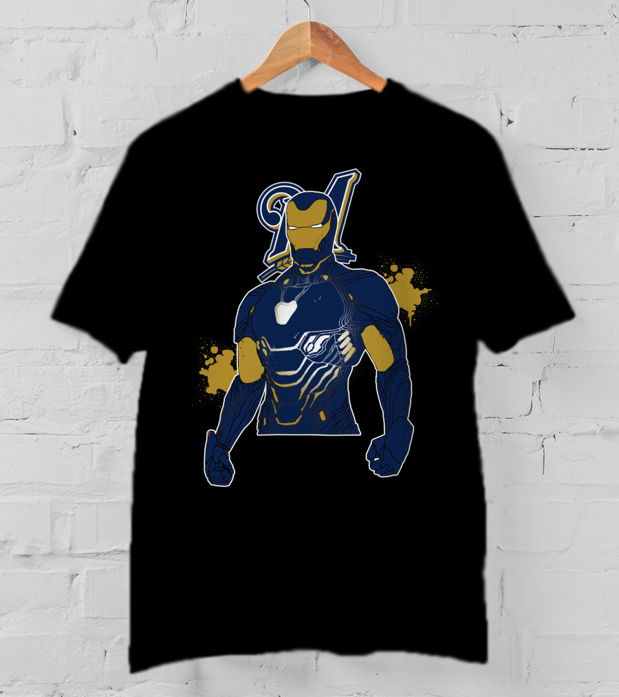 Iron Man Meets Milwaukee Brewers Iconic Team Fusion T-Shirt
