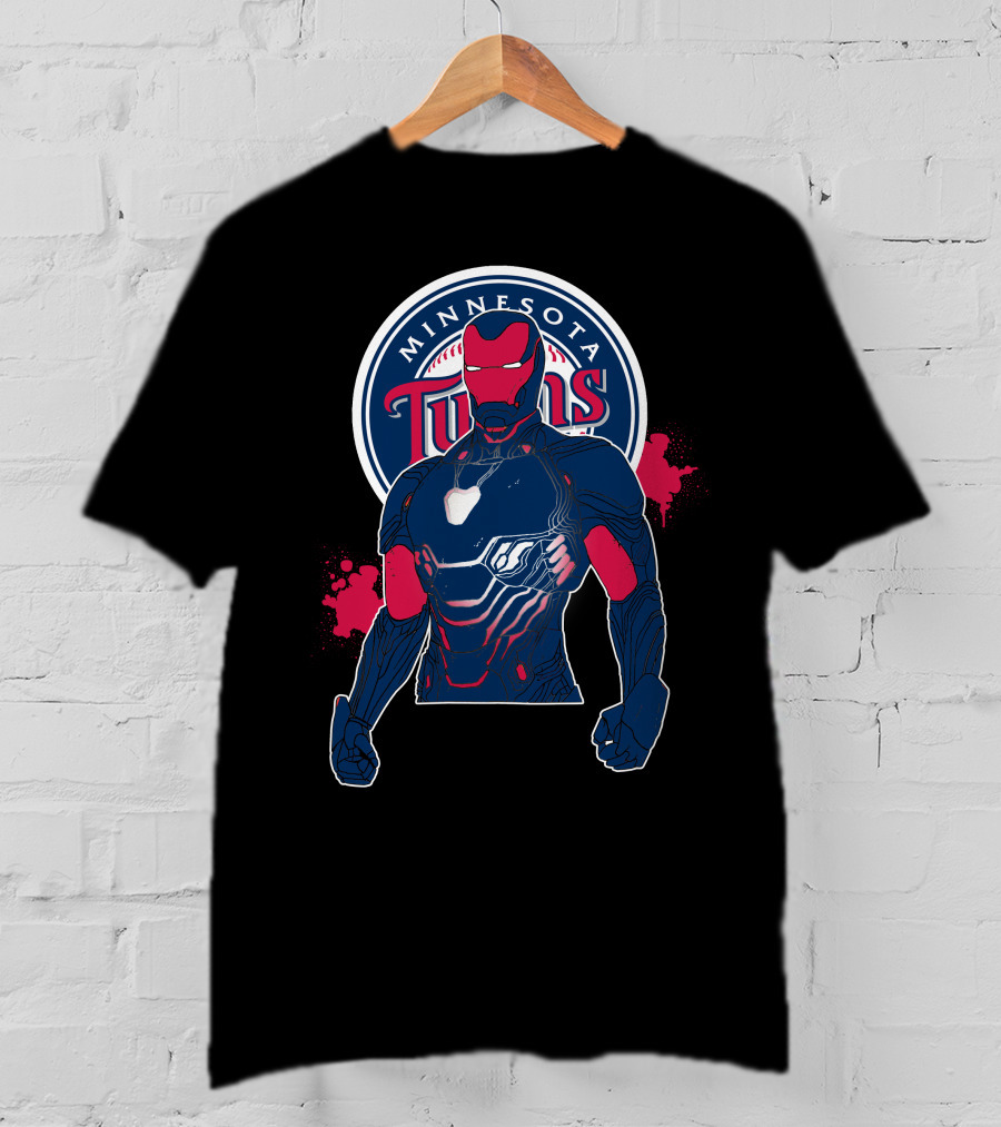 Iron Man Minnesota Twins Collaboration Cross-Over T-Shirt
