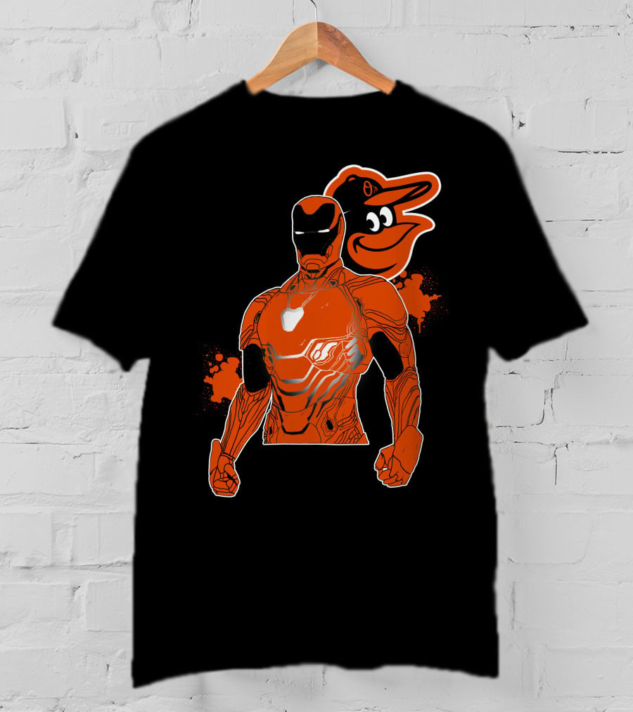Iron Man And Baltimore Orioles Mashup T-Shirt