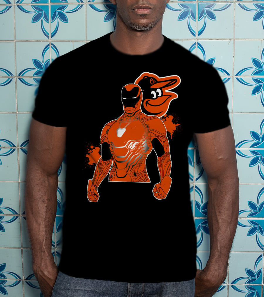 Iron Man And Baltimore Orioles Mashup T-Shirt