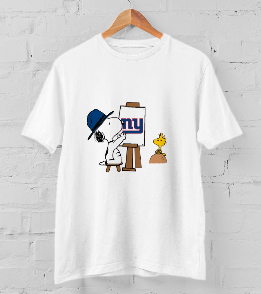 New York Giants Snoopy Painting Woodstock T-Shirt