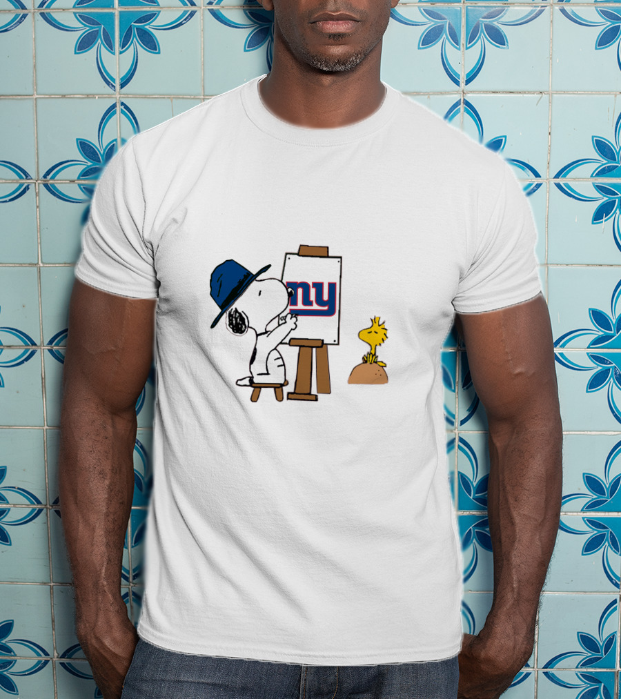 New York Giants Snoopy Painting Woodstock T-Shirt