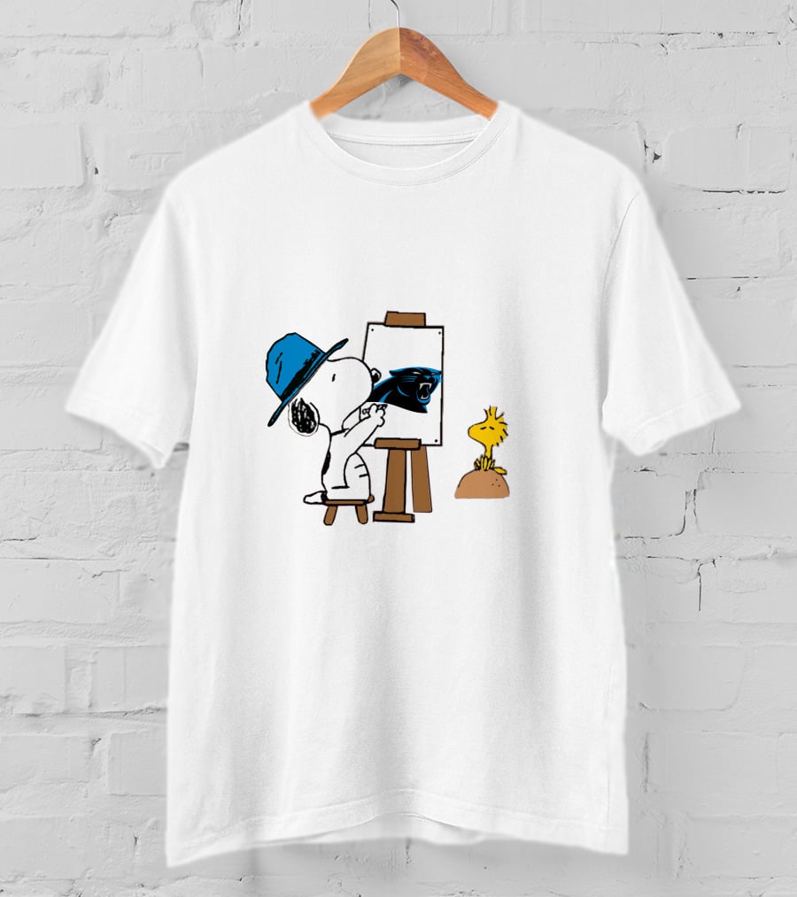 Panthers Painting With Snoopy And Woodstock T-Shirt