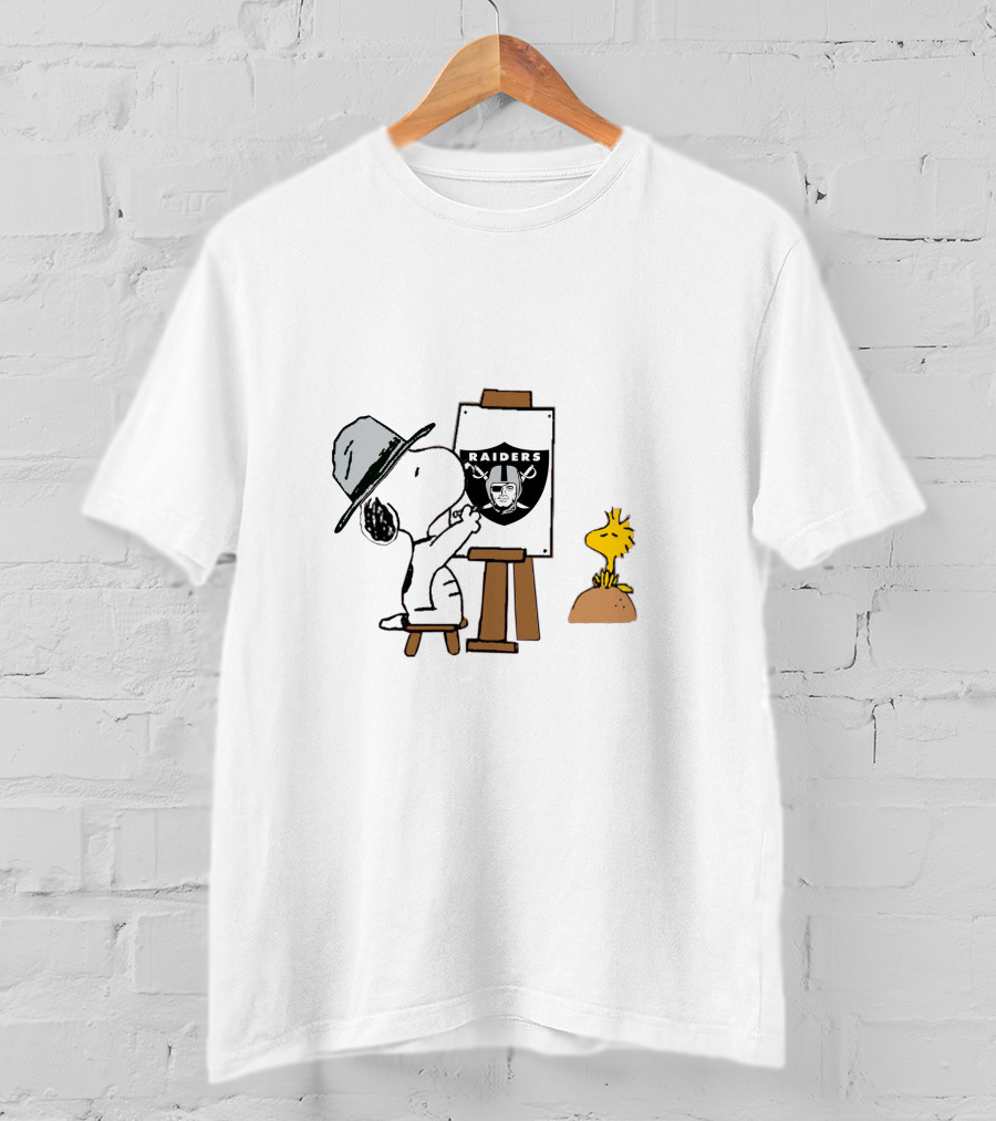 Raiders Painting Snoopy And Woodstock T-Shirt