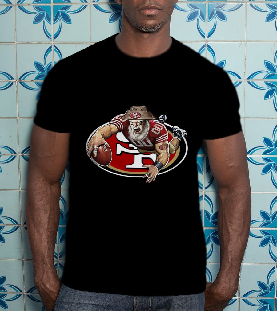 San Francisco 49ers Wild Cowboy Mascot Rugby Football T-Shirt