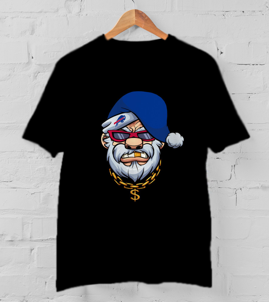 Bills Mafia Gangster Santa Dollar Chain T-Shirt