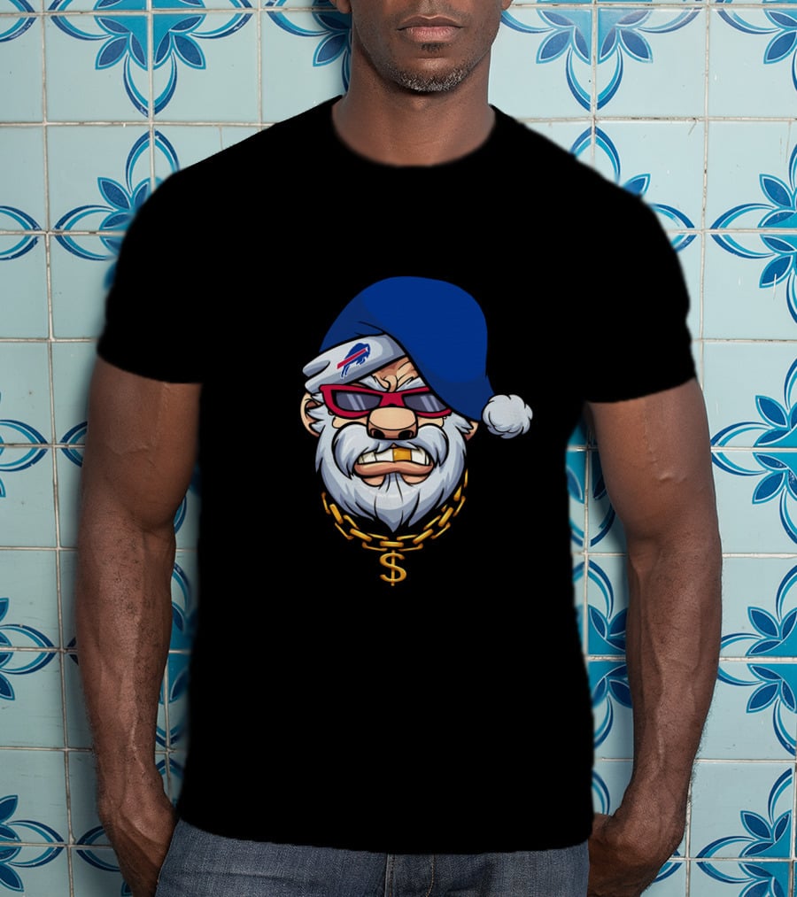 Bills Mafia Gangster Santa Dollar Chain T-Shirt
