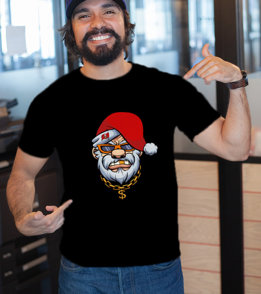 Buccaneers Santa With Gangster Chain And Sunglasses T-Shirt