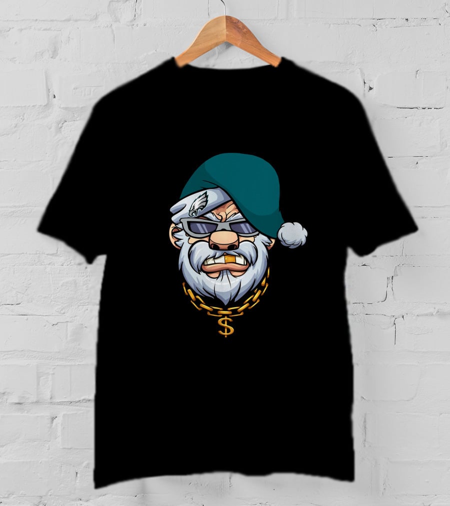 Eagles Gangster Santa Christmas Swag T-Shirt