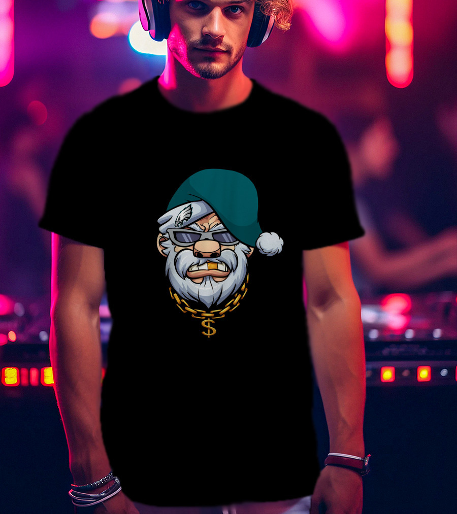 Eagles Gangster Santa Christmas Swag T-Shirt
