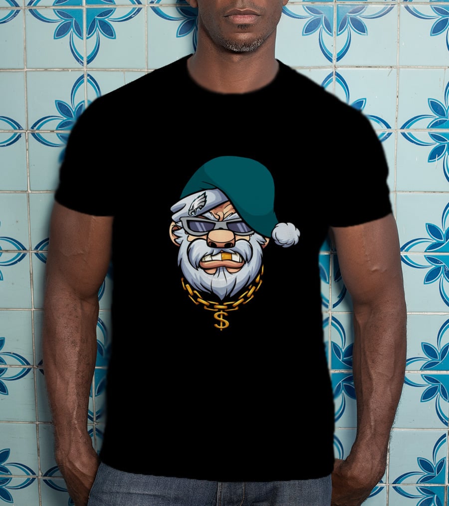 Eagles Gangster Santa Christmas Swag T-Shirt