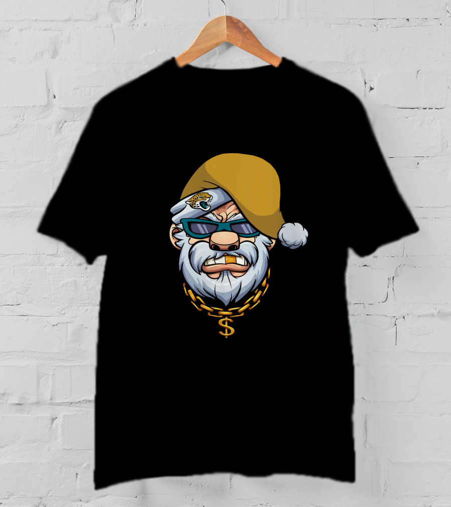 Jaguars Gangster Santa Dollar Sign Chain T-Shirt