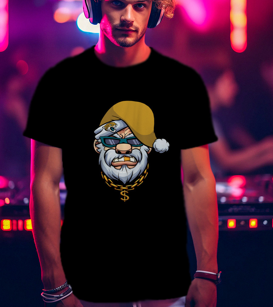 Jaguars Gangster Santa Dollar Sign Chain T-Shirt