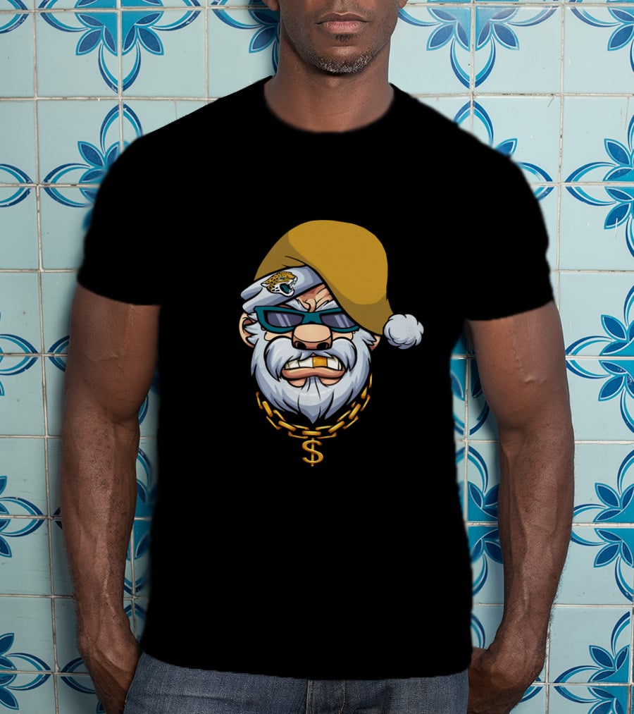 Jaguars Gangster Santa Dollar Sign Chain T-Shirt