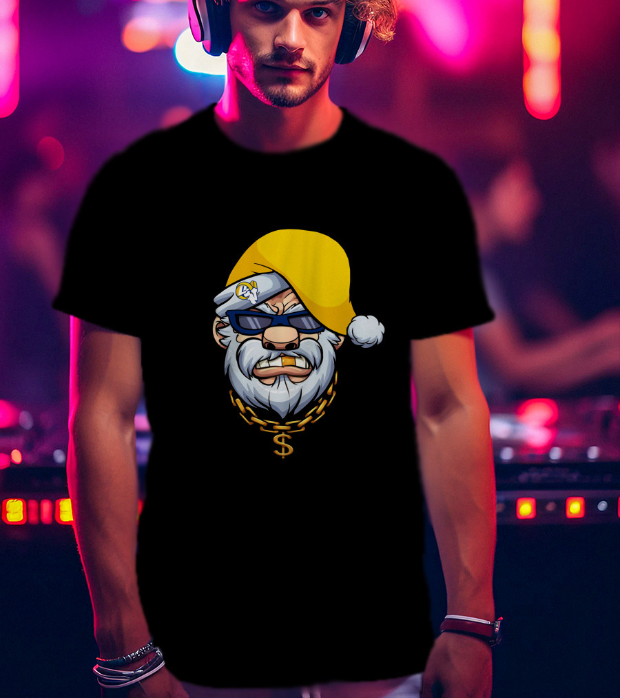 Rams Santa Dollar Chain Gangster Style T-Shirt