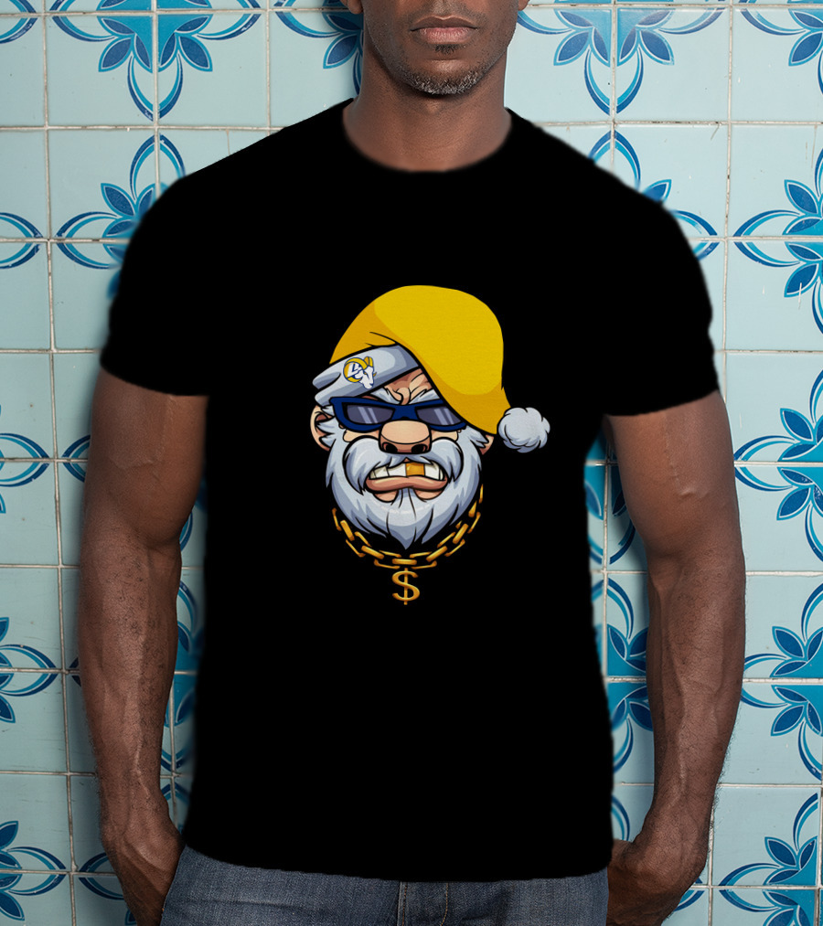 Rams Santa Dollar Chain Gangster Style T-Shirt