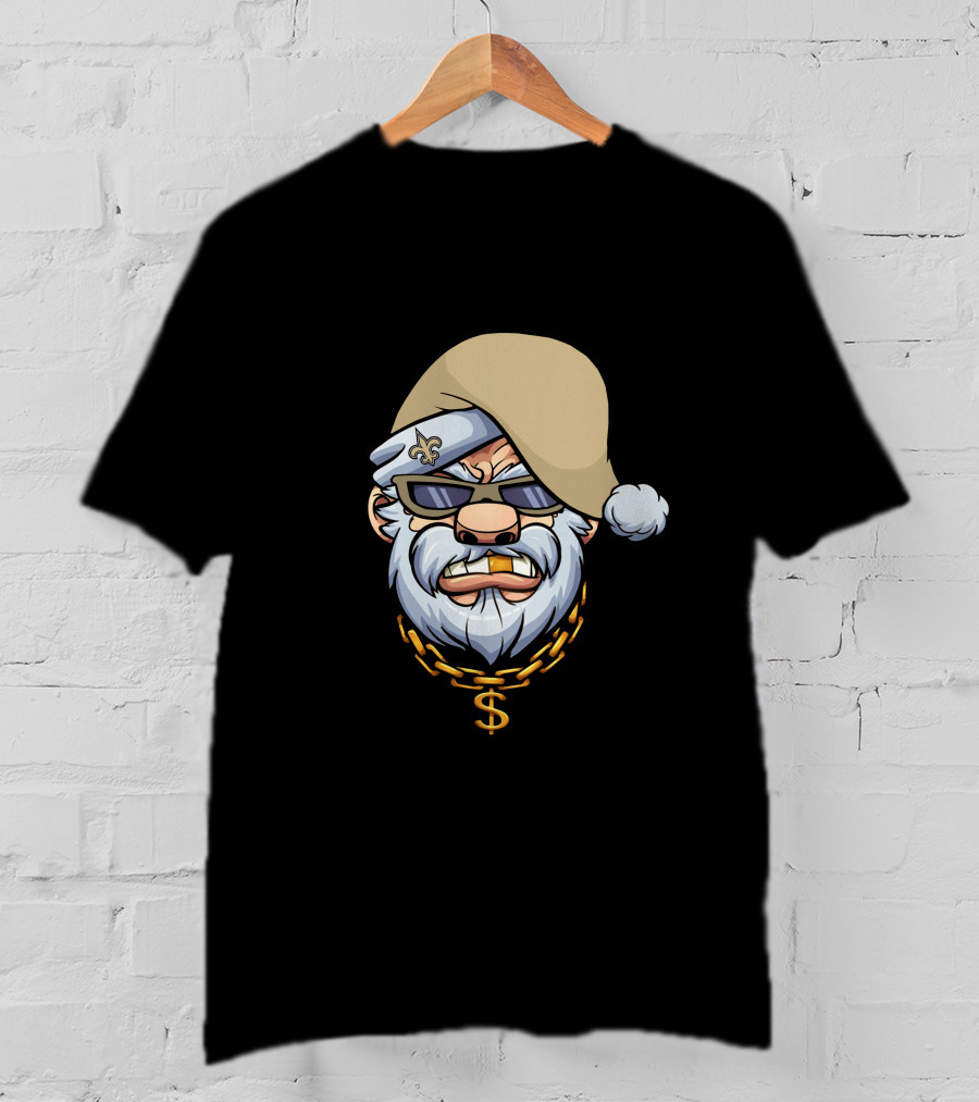 Saints Gangster Santa Fleur De Lis Chain T-Shirt
