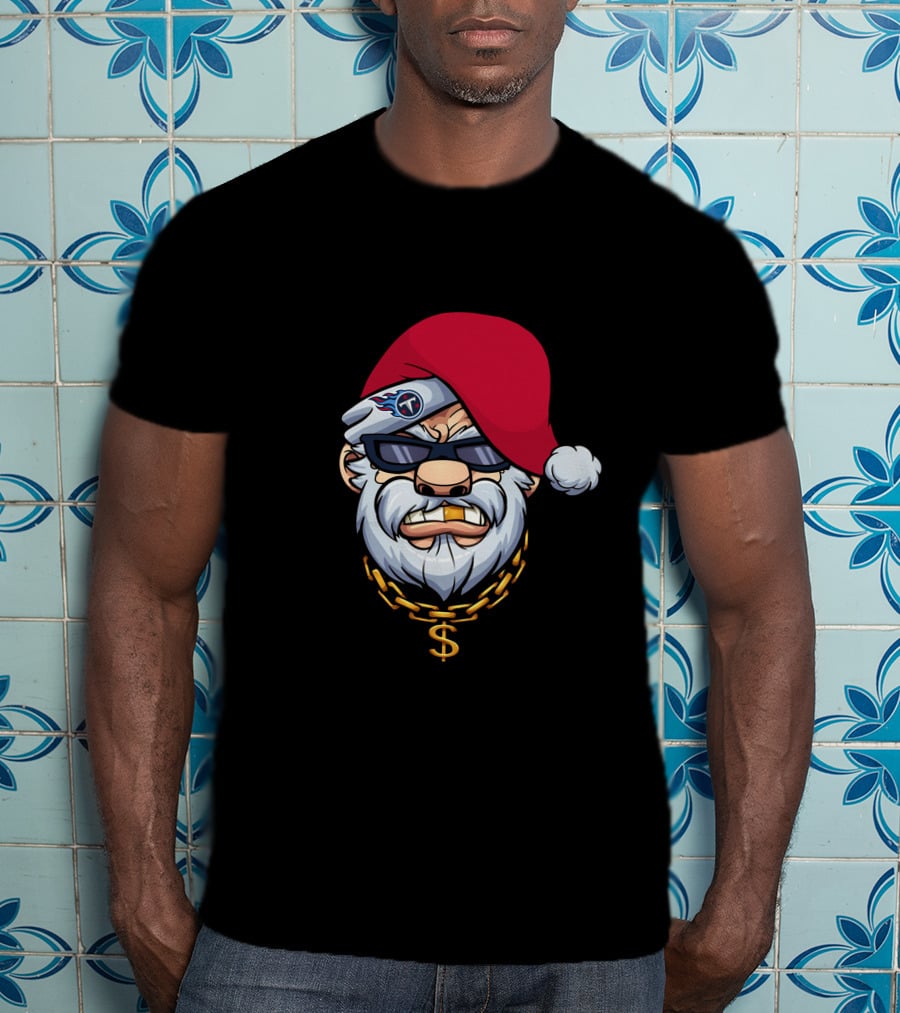 Titans Gangster Santa With Chain And Shades T-Shirt